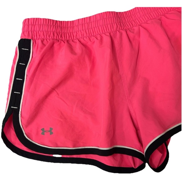 Under Armour Women's Neon Pink Running Shorts | Breast Cancer Awareness | Size S - Picture 2 of 9